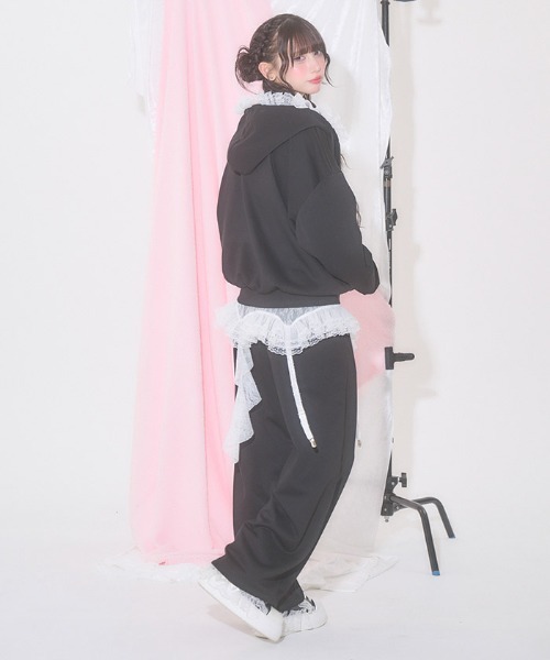 FickleBebe(フィクルベベ)の「アシメレースガーターパンツ(その他パンツ・レディース・ピンク/ブラック/グレー・FREE)」の8枚目の写真