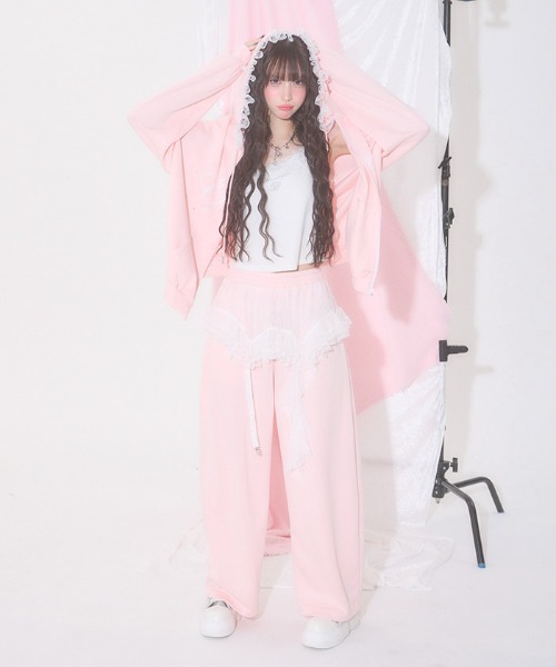 FickleBebe(フィクルベベ)の「アシメレースガーターパンツ(その他パンツ・レディース・ピンク/ブラック/グレー・FREE)」の9枚目の写真