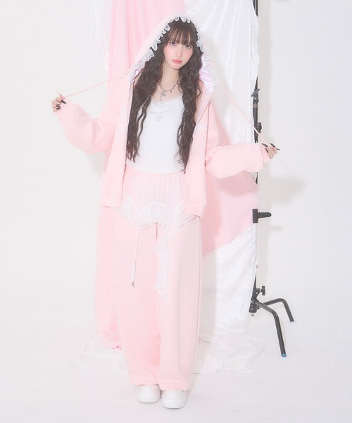 FickleBebe(フィクルベベ)の「アシメレースガーターパンツ(その他パンツ・レディース・ピンク/ブラック/グレー・FREE)」の11枚目の写真