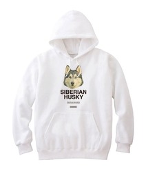 Moftique（モフティック） プルパーカー スウェット 裏毛 シベリアンハスキー ドッグ ペット アニマル プリント トップス メンズ ユニセックス