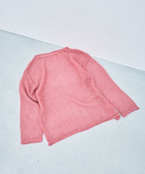 eL(エル)の「【eL】3G Mohair Mesh Pullover/1057223(ニット/セーター・レディース・ピンク/オフホワイト/グレー・FREE)」の3枚目の写真