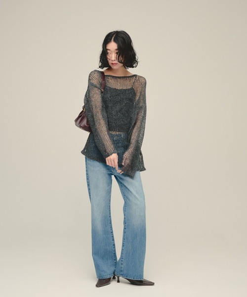 eL(エル)の「【eL】3G Mohair Mesh Pullover/1057223(ニット/セーター・レディース・ピンク/オフホワイト/グレー・FREE)」の15枚目の写真