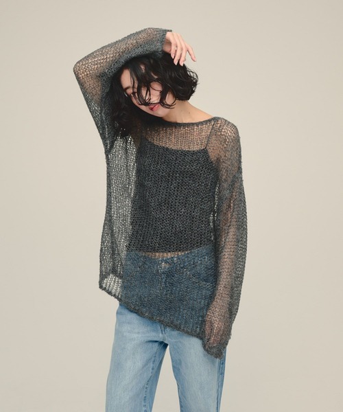 eL(エル)の「【eL】3G Mohair Mesh Pullover/1057223(ニット/セーター・レディース・ピンク/オフホワイト/グレー・FREE)」の18枚目の写真