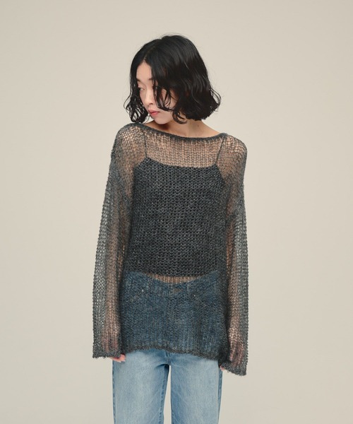 eL(エル)の「【eL】3G Mohair Mesh Pullover/1057223(ニット/セーター・レディース・ピンク/オフホワイト/グレー・FREE)」の19枚目の写真