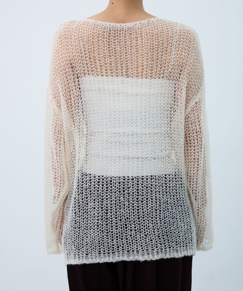 eL(エル)の「【eL】3G Mohair Mesh Pullover/1057223(ニット/セーター・レディース・ピンク/オフホワイト/グレー・FREE)」の8枚目の写真