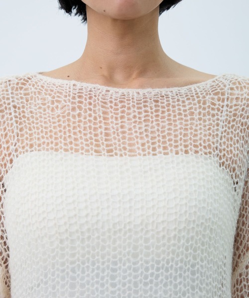 eL(エル)の「【eL】3G Mohair Mesh Pullover/1057223(ニット/セーター・レディース・ピンク/オフホワイト/グレー・FREE)」の9枚目の写真