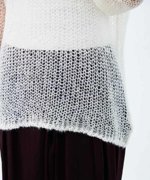 eL(エル)の「【eL】3G Mohair Mesh Pullover/1057223(ニット/セーター・レディース・ピンク/オフホワイト/グレー・FREE)」の11枚目の写真