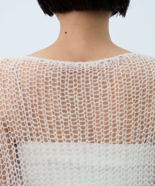 eL(エル)の「【eL】3G Mohair Mesh Pullover/1057223(ニット/セーター・レディース・ピンク/オフホワイト/グレー・FREE)」の12枚目の写真
