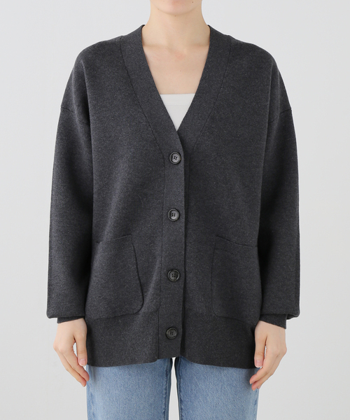 JOURNAL STANDARD（ジャーナルスタンダード）の「コットンカシミヤMIX Vネックカーディガン（ニット/セーター・レディース・ライトグレー/チャコールグレー/パープル・FREE）」の10枚目の写真