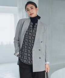 【CLASSY.掲載】ウール2WAYハードツイル ダブルブレストジャケット