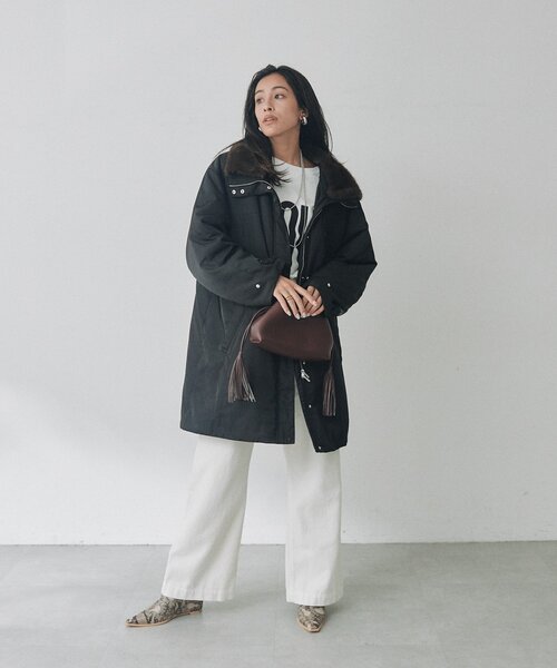 RIVE DROITE(リヴドロワ)の「スタンドカラーパテッドジャケット(秋服/冬服)(その他アウター・レディース・ブラック/カーキ・FREE)」の9枚目の写真