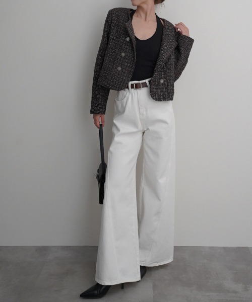 Rashik(ラシク)の「【Rashik】フレアワイドデニム(デニムパンツ・レディース・ホワイト/ブルー・S/M)」の10枚目の写真