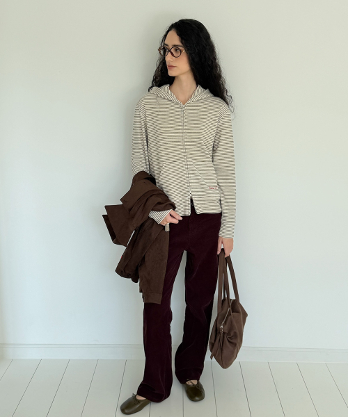 HEEARI(ヒアリー)の「Amber Knitted Stripe Zip-Up(パーカー・レディース・その他・FREE)」の3枚目の写真