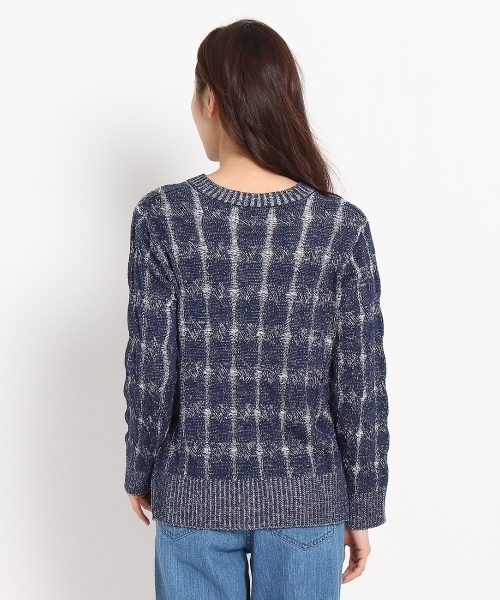 HusHusH（ハッシュアッシュ）の「縄編みVネックニット（ニット/セーター・レディース・ホワイト/グレー/ブルー・03/02）」の8枚目の写真