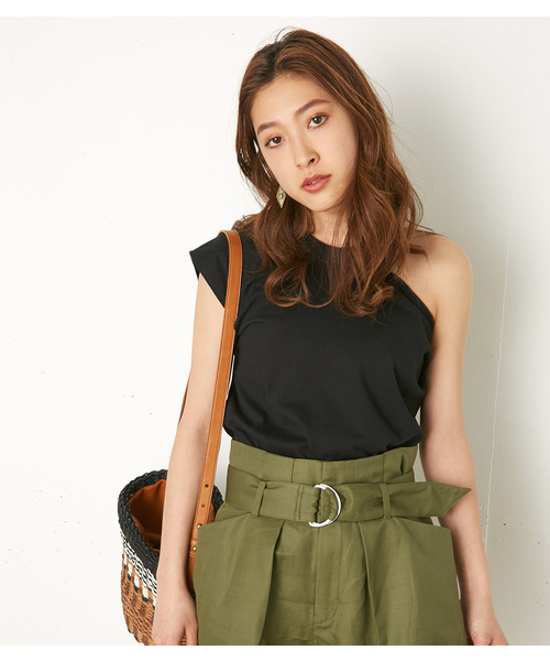 SLY（スライ）の「ﾜﾝｼｮﾙCUT TOPS（Tシャツ/カットソー・レディース・ホワイト/オレンジ系その他/ブラック/トップグレー・FREE）」の3枚目の写真