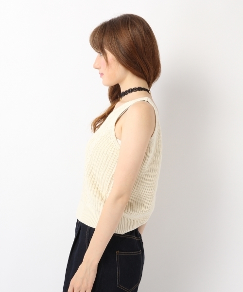 Heather（ヘザー）の「ケーブルキャミタンク  731021（ニット/セーター・レディース・オフホワイト/レッド/ブラック・FREE）」の11枚目の写真