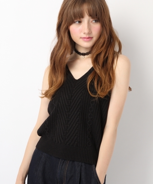 Heather（ヘザー）の「ケーブルキャミタンク  731021（ニット/セーター・レディース・オフホワイト/レッド/ブラック・FREE）」の18枚目の写真