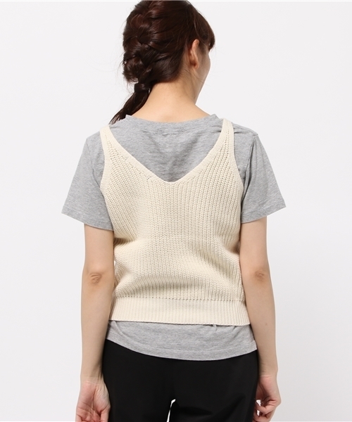 Heather（ヘザー）の「ケーブルキャミタンク  731021（ニット/セーター・レディース・オフホワイト/レッド/ブラック・FREE）」の6枚目の写真