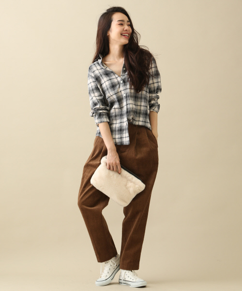 MYSELF ABAHOUSE（マイセルフアバハウス）の「シャーリングタータンチェックレギュラーシャツ（シャツ/ブラウス・レディース・オフホワイト/グレー・SMALL/MEDIUM）」の12枚目の写真