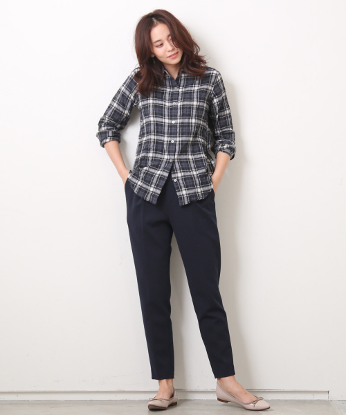 MYSELF ABAHOUSE（マイセルフアバハウス）の「シャーリングタータンチェックレギュラーシャツ（シャツ/ブラウス・レディース・オフホワイト/グレー・SMALL/MEDIUM）」の14枚目の写真