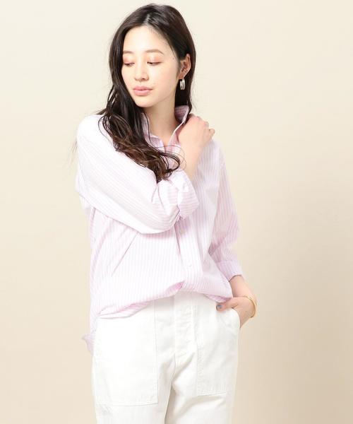 BEAUTY&YOUTH UNITED ARROWS（ビューティーアンドユースユナイテッドアローズ）の「BY TRADITIONAL ロンドンストライプ シャツ ◆（シャツ/ブラウス・レディース・ライトピンク/イエロー/ライトブルー/ネイビー・FREE）」の4枚目の写真