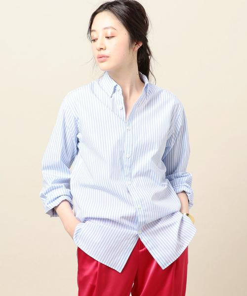 BEAUTY&YOUTH UNITED ARROWS（ビューティーアンドユースユナイテッドアローズ）の「BY TRADITIONAL ロンドンストライプ シャツ ◆（シャツ/ブラウス・レディース・ライトピンク/イエロー/ライトブルー/ネイビー・FREE）」の10枚目の写真