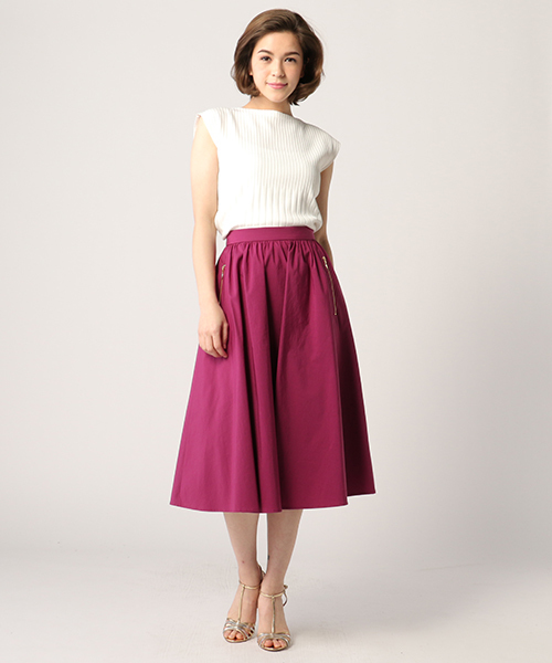 ESTNATION（エストネーション）の「ESTNATION ギャザーフレアースカート（スカート・レディース・パープル/グリーン/イエロー・36/38）」の10枚目の写真