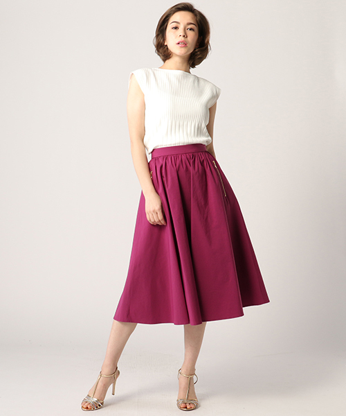 ESTNATION（エストネーション）の「ESTNATION ギャザーフレアースカート（スカート・レディース・パープル/グリーン/イエロー・36/38）」の17枚目の写真