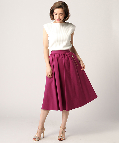 ESTNATION（エストネーション）の「ESTNATION ギャザーフレアースカート（スカート・レディース・パープル/グリーン/イエロー・36/38）」の15枚目の写真