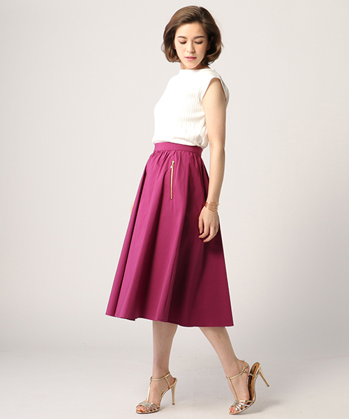 ESTNATION（エストネーション）の「ESTNATION ギャザーフレアースカート（スカート・レディース・パープル/グリーン/イエロー・36/38）」の14枚目の写真