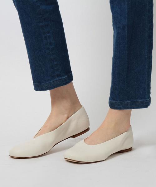 Steven Alan(スティーブンアラン)の「<Steven Alan>LEATHER BALLET SHOES/バレエシューズ ◆(バレエシューズ・レディース・オフホワイト/ブラック・37/36/38/39)」の1枚目の写真
