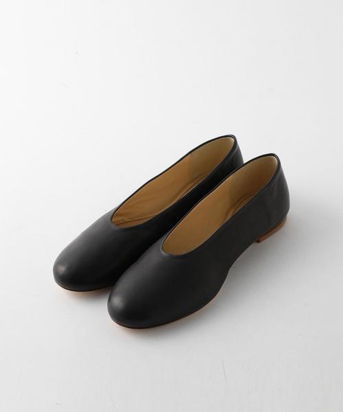 Steven Alan(スティーブンアラン)の「<Steven Alan>LEATHER BALLET SHOES/バレエシューズ ◆(バレエシューズ・レディース・オフホワイト/ブラック・37/36/38/39)」の2枚目の写真