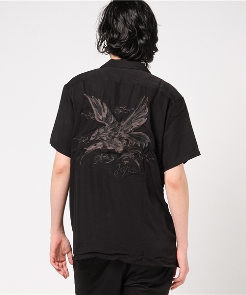 JACKROSE（ジャックローズ）の「オープンカラー刺繍シャツ（シャツ/ブラウス・メンズ・ブラック/ホワイト/ピンク・L/M）」の5枚目の写真