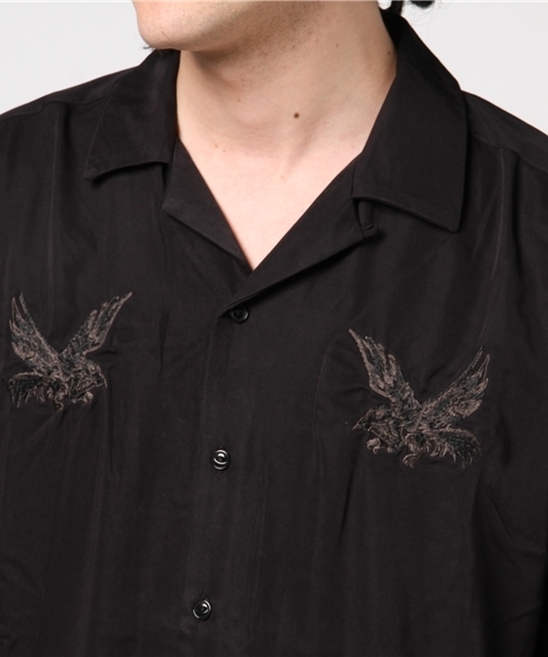 JACKROSE（ジャックローズ）の「オープンカラー刺繍シャツ（シャツ/ブラウス・メンズ・ブラック/ホワイト/ピンク・L/M）」の6枚目の写真