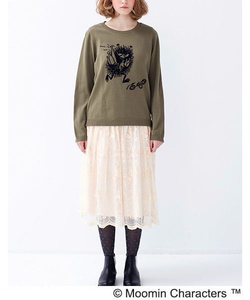 MOOMIN（ムーミン）の「ムーミンと仲間たち　ゴージャスレーススカート（スカート・レディース・カーキ/クリーム・XX-LARGE/SMALL/X-LARGE/LARGE/MEDIUM）」の9枚目の写真