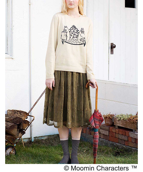 MOOMIN（ムーミン）の「ムーミンと仲間たち　ゴージャスレーススカート（スカート・レディース・カーキ/クリーム・XX-LARGE/SMALL/X-LARGE/LARGE/MEDIUM）」の13枚目の写真