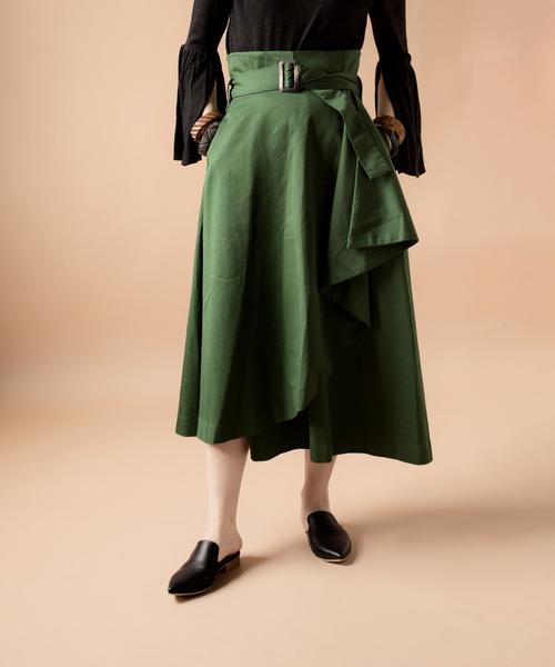 Dickies(ディッキーズ)の「Dickies×SHIPS BLUESTORE:別注ドレープスカート◇(スカート・レディース・ベージュ/ブラック/グリーン/キャメル・SMALL/MEDIUM)」の4枚目の写真