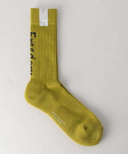 BEAUTY&YOUTH UNITED ARROWS（ビューティーアンドユースユナイテッドアローズ）の「BY ロゴ ソックス（ソックス/靴下・メンズ・ホワイト/ブラック/オレンジ/パープル/ケリー/ライム/ネイビー/コバルトブルー/ベージュ/オフホワイト/グレー/イエロー/ピンク・FREE）」の6枚目の写真