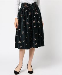 axes femme | 総刺繍ベロアミディスカート(スカート)