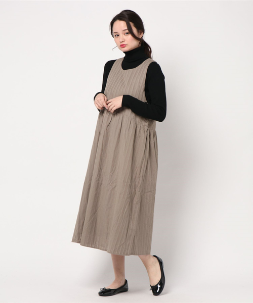 Samansa Mos2 サマンサ モスモス の ストライプ切替ワンピース ワンピース Wear