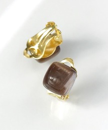 anq.（アンク）の「「anq.」OneStoneイヤリング (アゲート・ハウライト・コーラル)（イヤリング）」