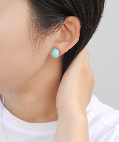 anq.（アンク）の「「anq.」OneStoneイヤリング (アゲート・ハウライト・コーラル)（イヤリング・レディース・ライトグリーン/ブラウン/グリーン/ピンク/オレンジ/ライトブラック/オレンジ系その他/レッド/ブラック/ホワイト/グリーン系その他/ターコイズブルー/ホワイト系その他/レッド系その他/ダークブラウン/ダークブラック/グレー・ONE SIZE）」の12枚目の写真