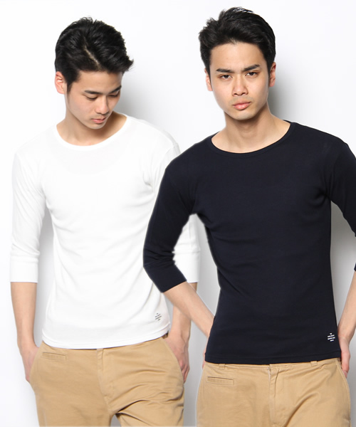 rehacer(レアセル)の「rehacer : 2pack crew neck fraise cutsew(Tシャツ/カットソー・メンズ・アイボリー/ホワイト系その他/ブラック×グレー/ネイビー/グレー/ブラック・SMALL/MEDIUM/X-LARGE/LARGE)」の3枚目の写真