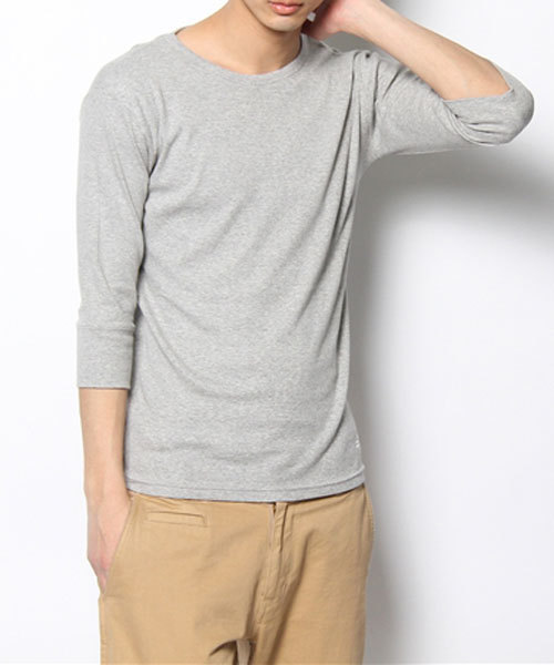 rehacer(レアセル)の「rehacer : 2pack crew neck fraise cutsew(Tシャツ/カットソー・メンズ・アイボリー/ホワイト系その他/ブラック×グレー/ネイビー/グレー/ブラック・SMALL/MEDIUM/X-LARGE/LARGE)」の1枚目の写真