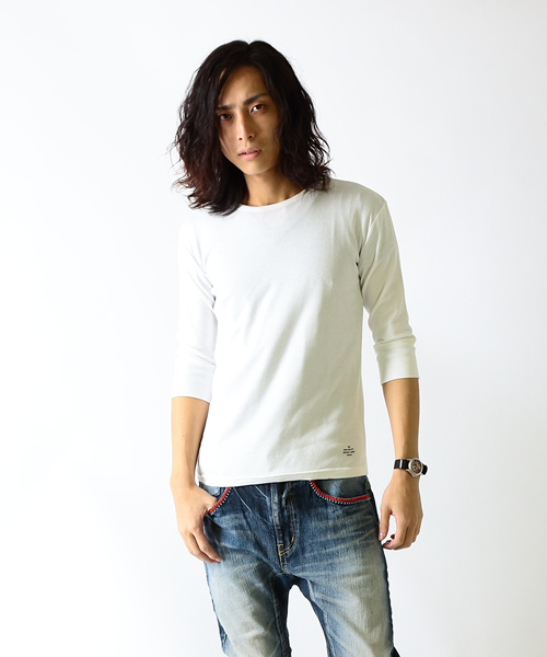 rehacer(レアセル)の「rehacer : 2pack crew neck fraise cutsew(Tシャツ/カットソー・メンズ・アイボリー/ホワイト系その他/ブラック×グレー/ネイビー/グレー/ブラック・SMALL/MEDIUM/X-LARGE/LARGE)」の2枚目の写真