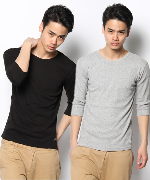 rehacer(レアセル)の「rehacer : 2pack crew neck fraise cutsew(Tシャツ/カットソー・メンズ・アイボリー/ホワイト系その他/ブラック×グレー/ネイビー/グレー/ブラック・SMALL/MEDIUM/X-LARGE/LARGE)」の5枚目の写真