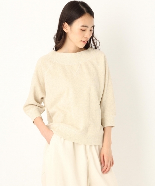 niko and...（ニコアンド）の「オリジナルラメオフショルダー裏毛プルーオーバー（Tシャツ/カットソー・レディース・ベージュ/ネイビー/グレー・MEDIUM/LARGE）」の2枚目の写真