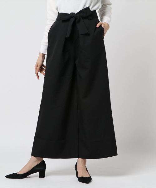 fifth（フィフス）の「ウエストリボンとろみワイドロングパンツ（その他パンツ・レディース・アイボリー/ベージュ/ネイビー/ブラック/グレー・MEDIUM）」の3枚目の写真