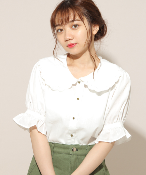 apres jour（アプレジュール）の「刺繍襟アソートブラウス【ZOZOTOWN限定アイテム】（シャツ/ブラウス・レディース・オフホワイト/グリーン系その他/ブラウン系その他・フリー）」の2枚目の写真