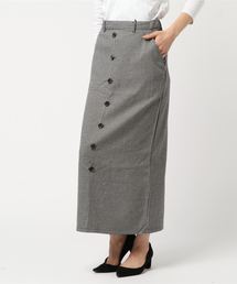 WEGO VINTAGE/チェックフロントボタンタイトスカート